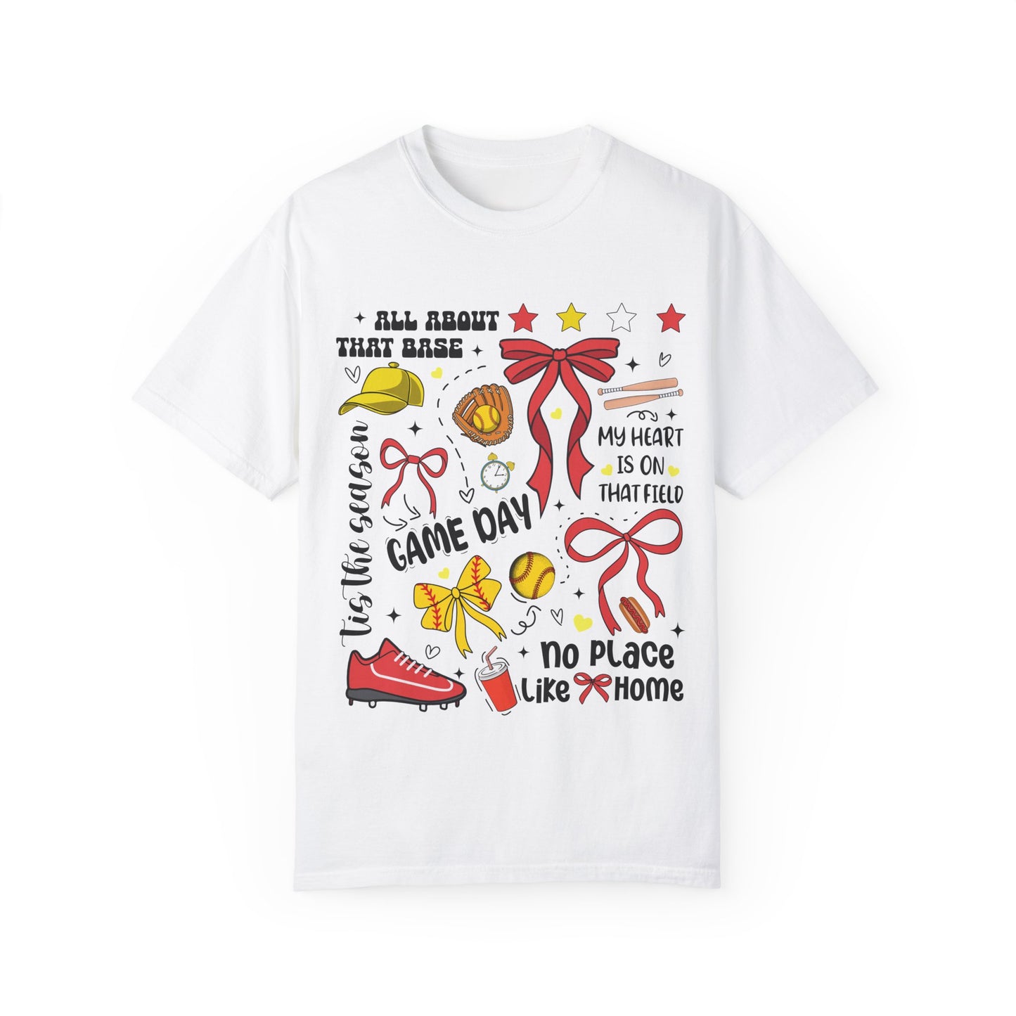 Baseball Game Day Unisex Garment-Dyed T-Shirt - Casual Vintage Style for Everyday Wear