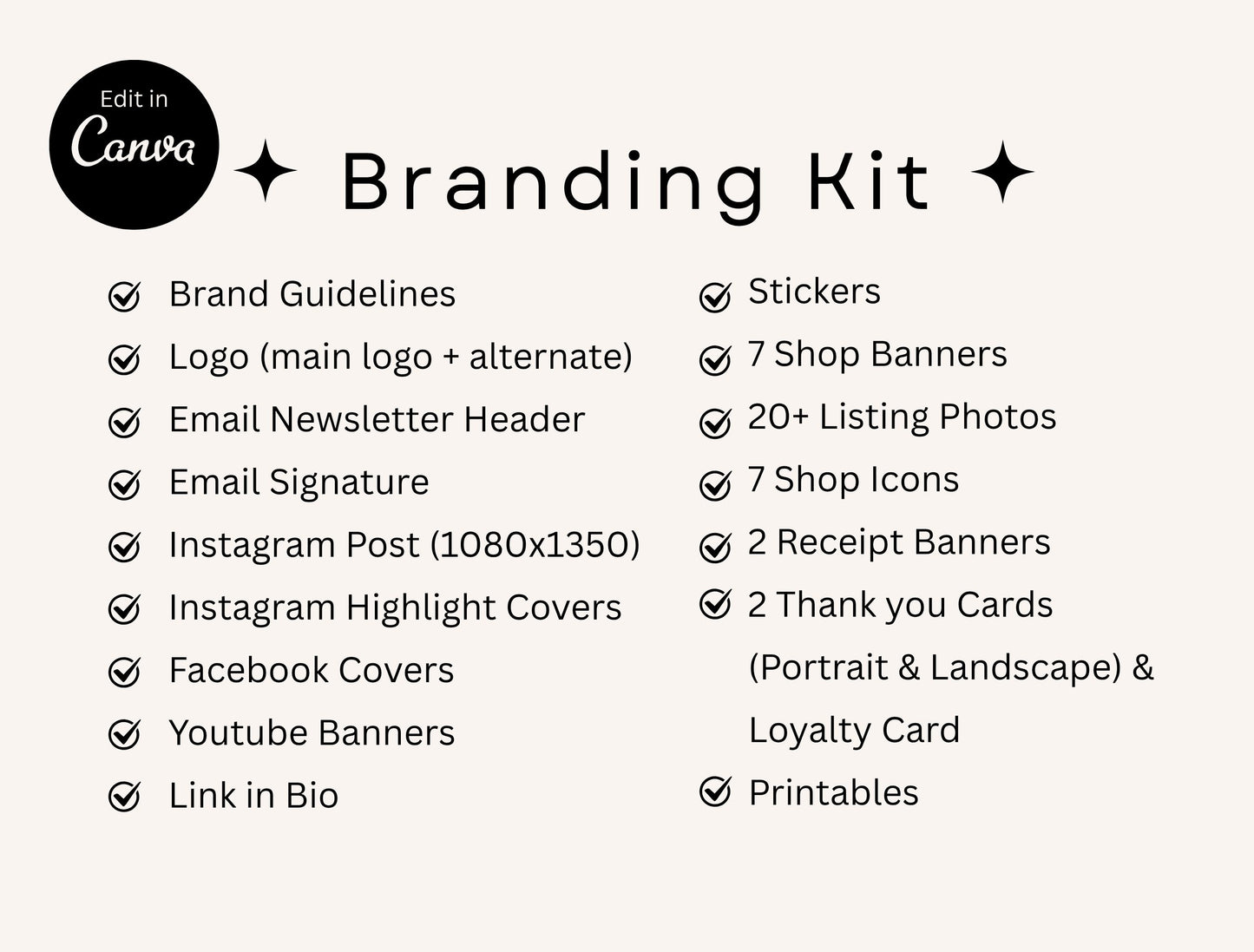 Branding Kit Cute Mochie Canva Templates Product Fashion Coach Etsy Kit Shop