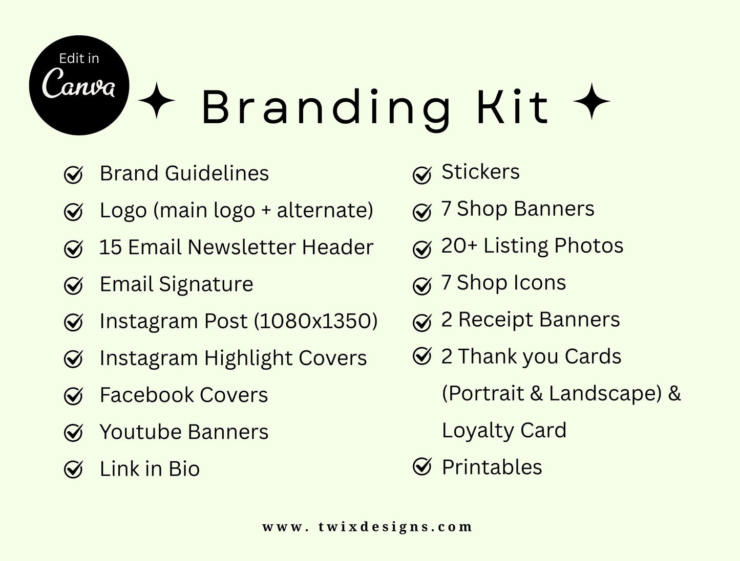 Branding Kit NeoNoble Canva Templates Product Fashion Coach Etsy Kit Black Green Theme