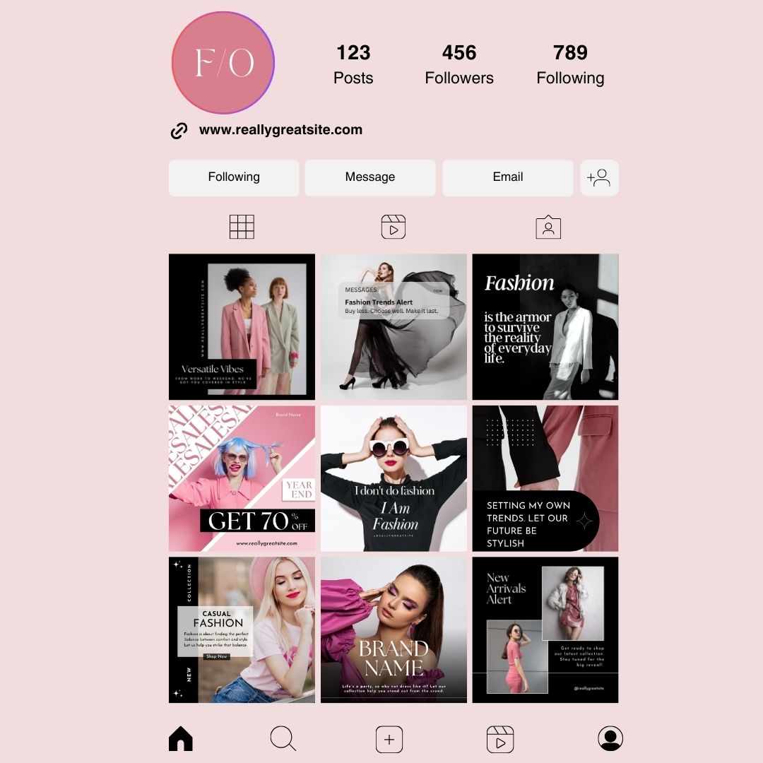 600 BlackPink Fashion Social Media Instagram, Clothing business brand, Editable Canva Templates