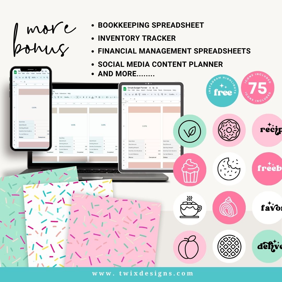 Branding Kit Pink Hole Lotta Love Editable Canva Templates Business Cards Marketing Posts Sweet Pink Bakery Theme