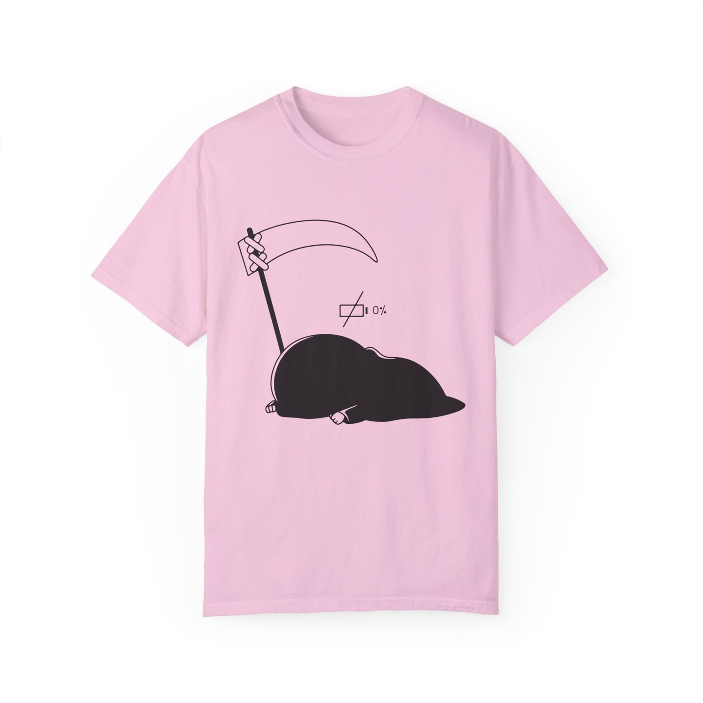 Low Batter Reaper Unisex Garment-Dyed T-Shirt - Casual Vintage Style for Everyday Wear