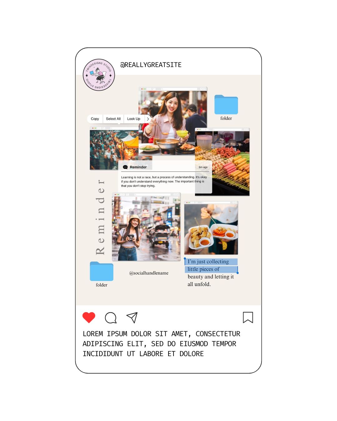 Reminder Social Media Instagram Reels Post Editable Canva Template