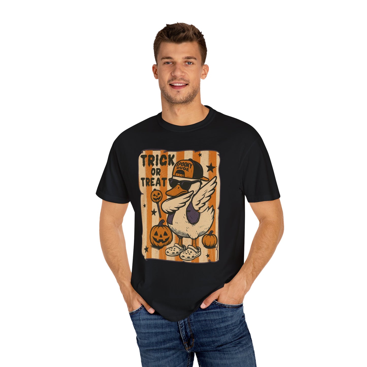 Trick or treat Halloween Unisex Garment-Dyed T-Shirt - Casual Vintage Style for Everyday Wear