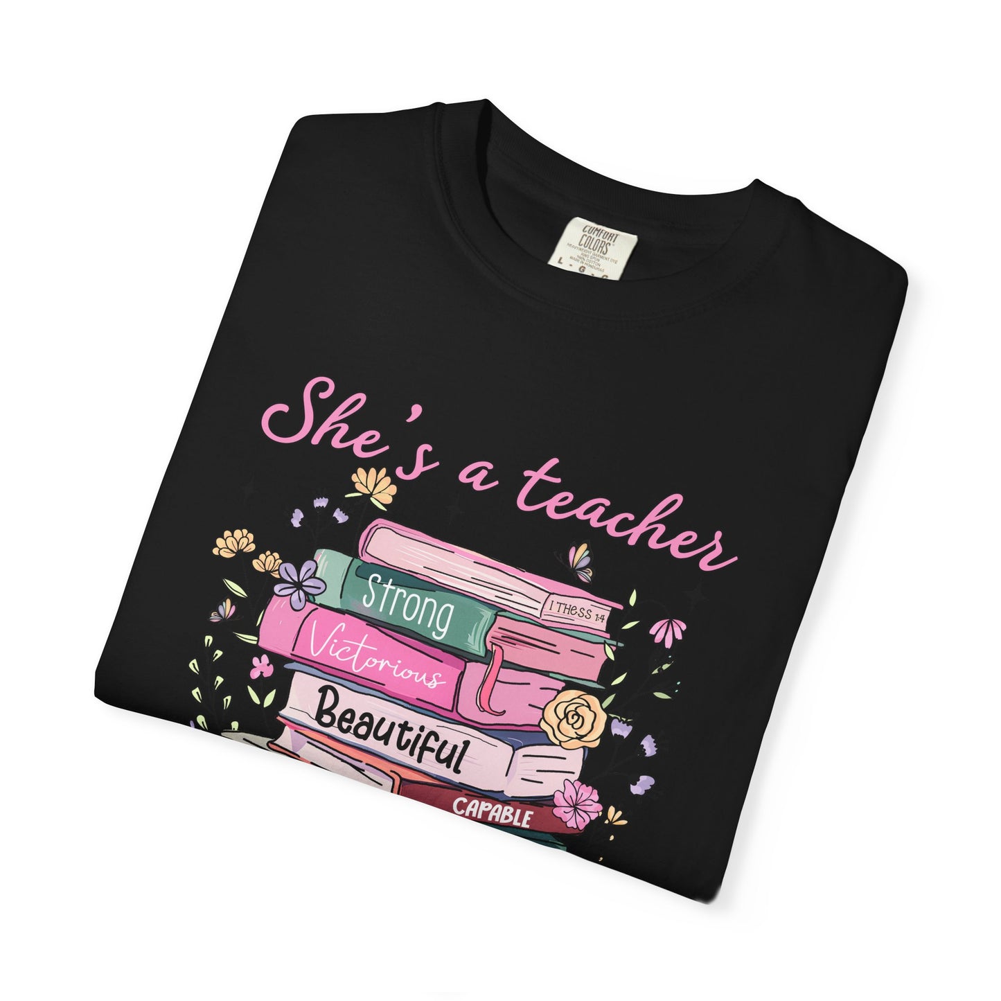 She's a teacher Unisex Garment-Dyed T-Shirt - Casual Vintage Style for Everyday Wear
