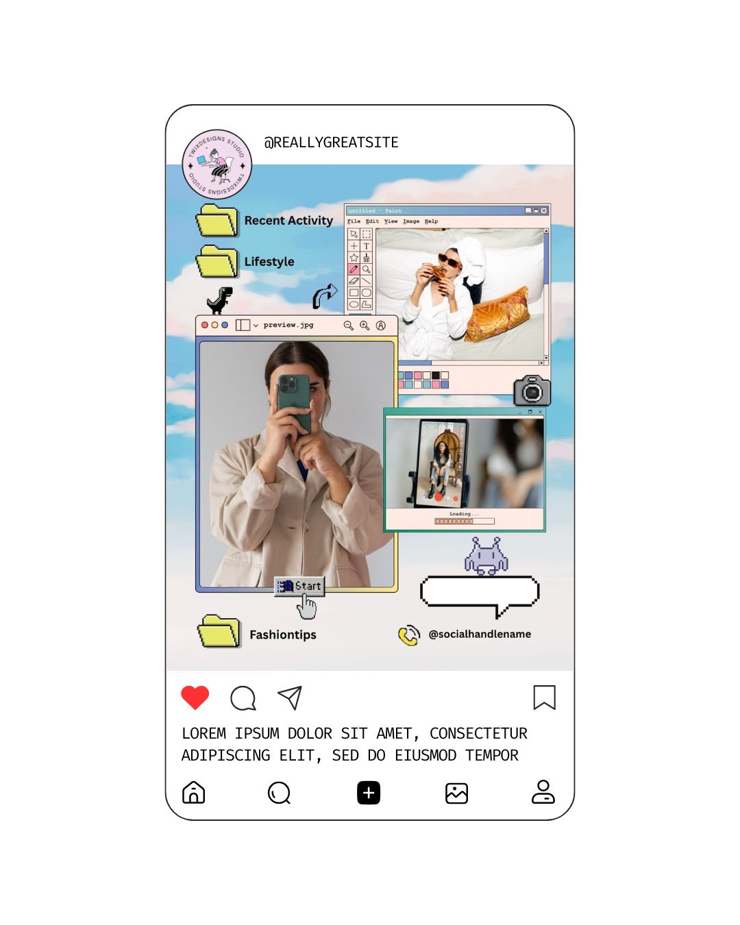 Window Screen Social Media Instagram Reels Post Editable Canva Templates