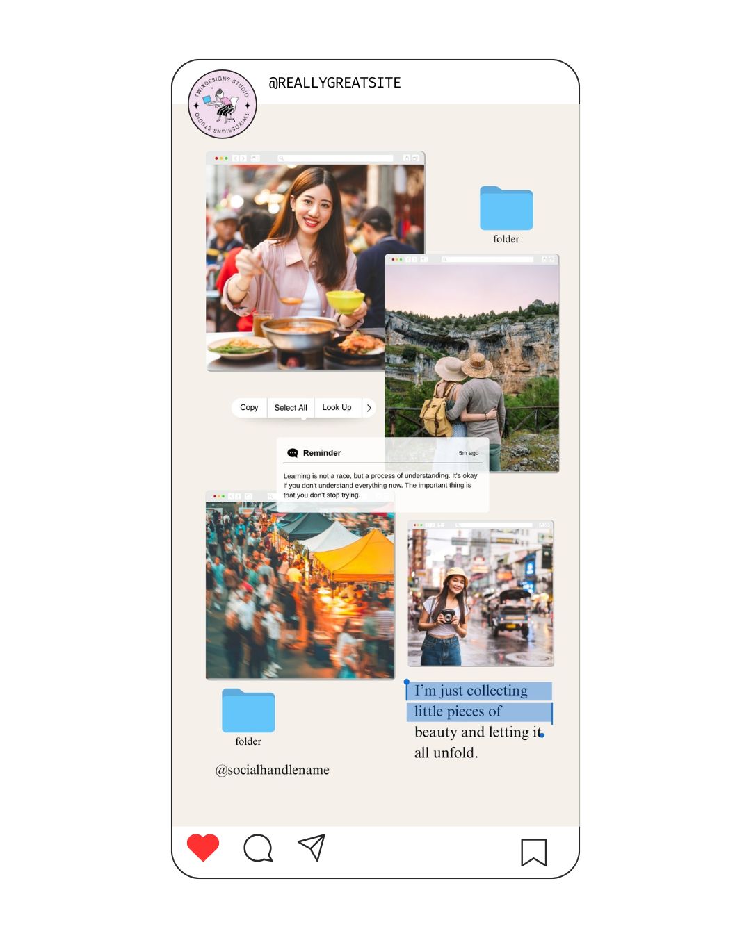 Reminder Social Media Instagram Reels Post Editable Canva Template