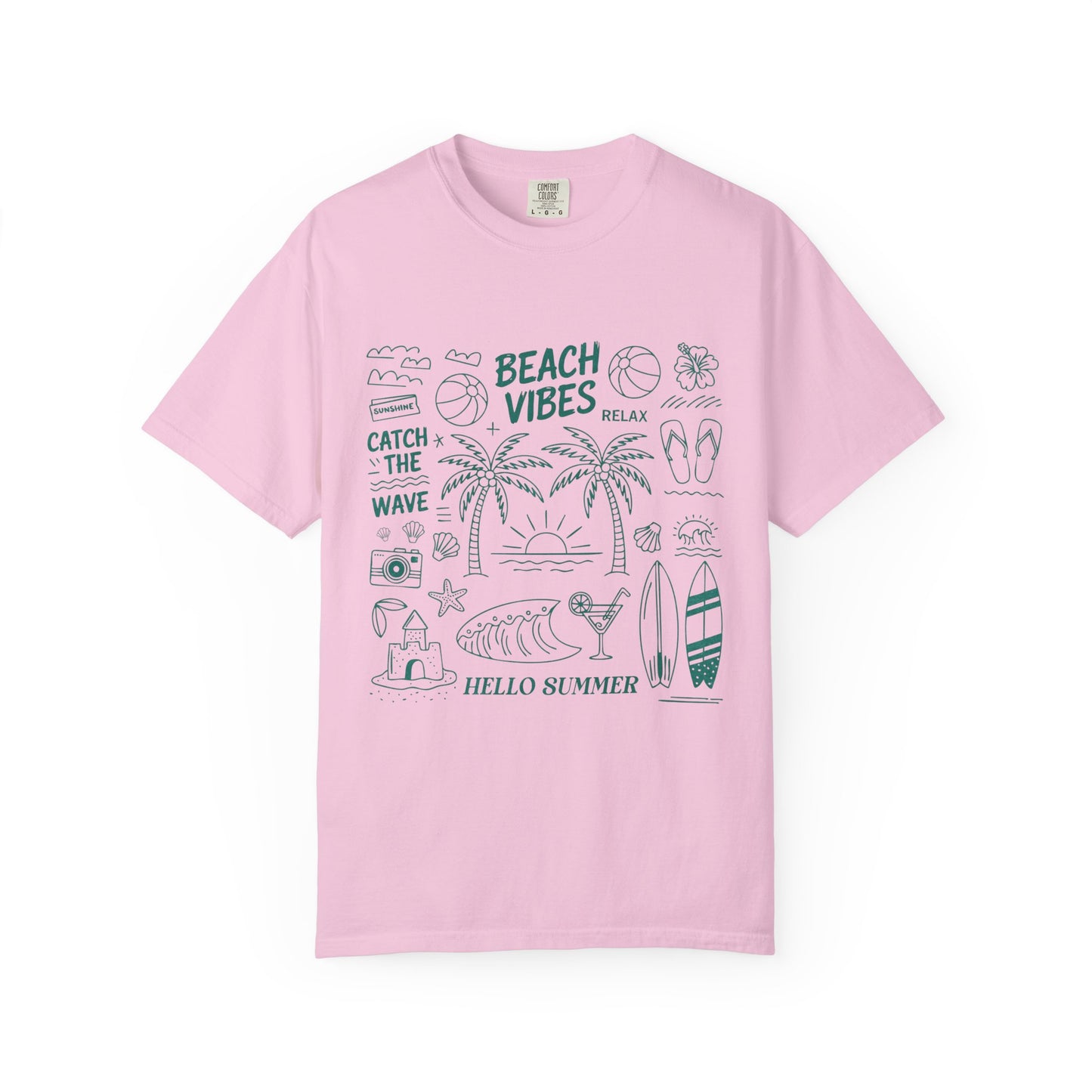 Beach Vibes Unisex Garment-Dyed T-Shirt - Casual Vintage Style for Everyday Wear