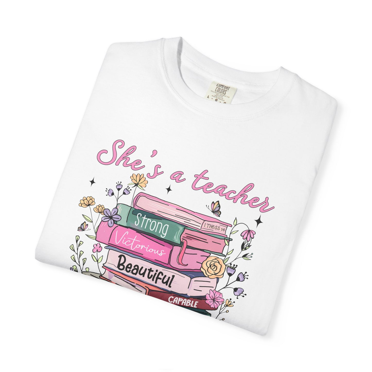 She's a teacher Unisex Garment-Dyed T-Shirt - Casual Vintage Style for Everyday Wear