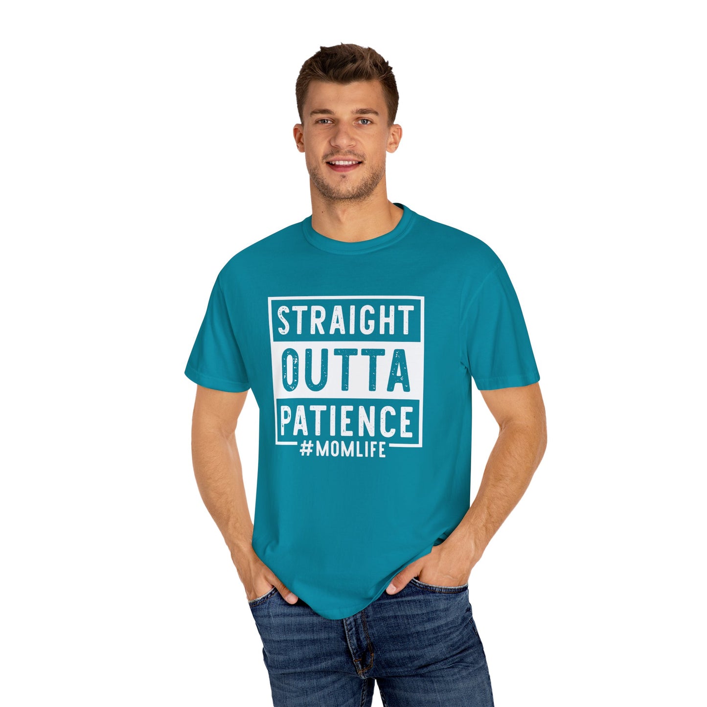 Straight outta patience mom life Unisex Garment-Dyed T-Shirt - Casual Vintage Style for Everyday Wear