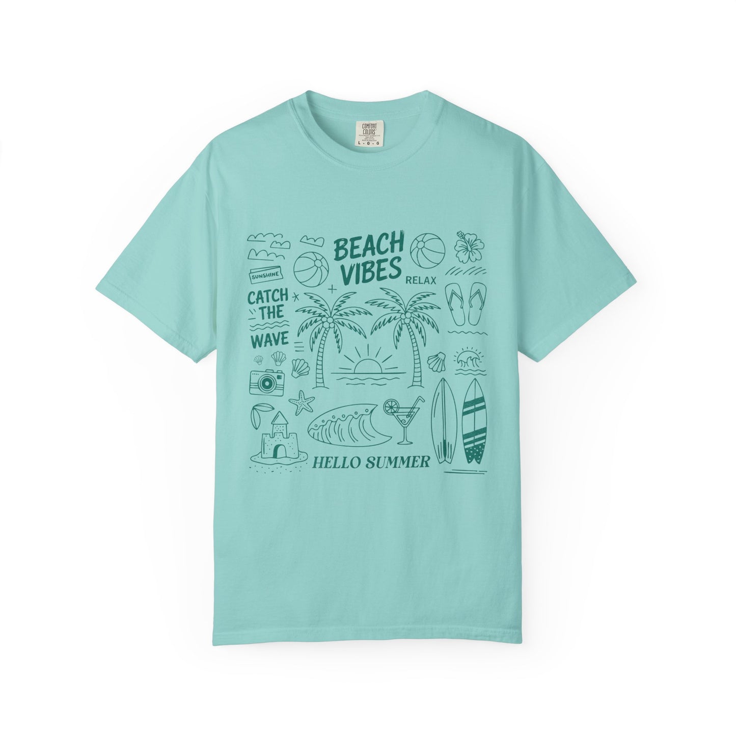 Beach Vibes Unisex Garment-Dyed T-Shirt - Casual Vintage Style for Everyday Wear
