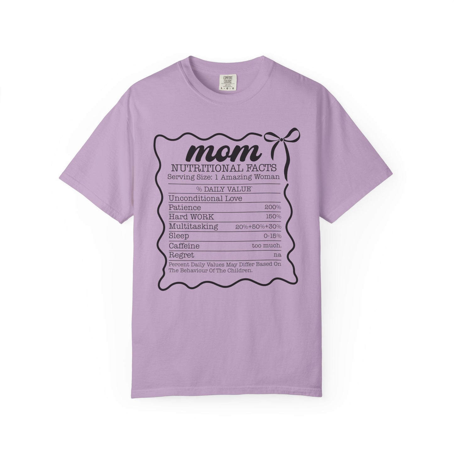 Mom nutritional facts funny Unisex Garment-Dyed T-Shirt - Casual Vintage Style for Everyday Wear