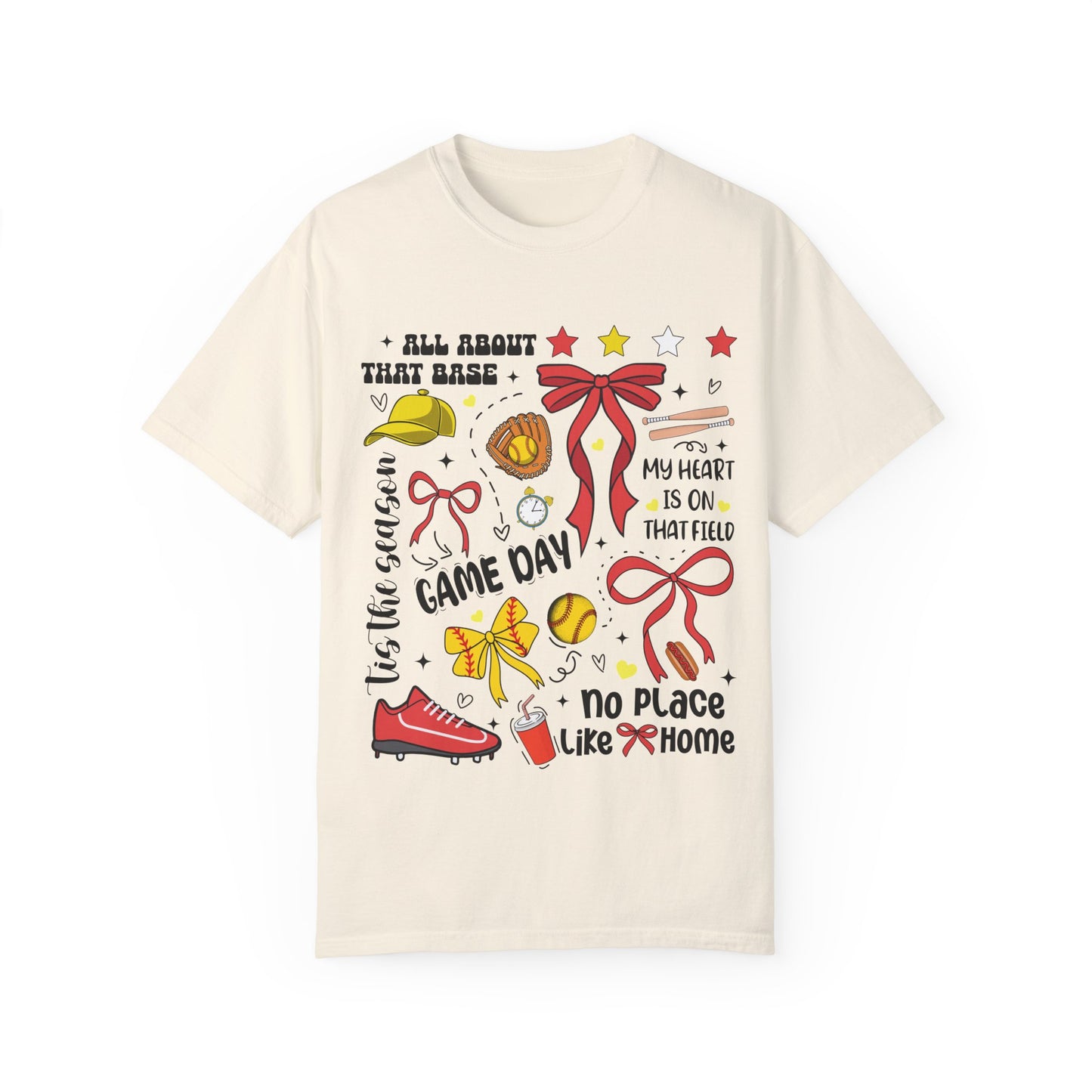 Baseball Game Day Unisex Garment-Dyed T-Shirt - Casual Vintage Style for Everyday Wear