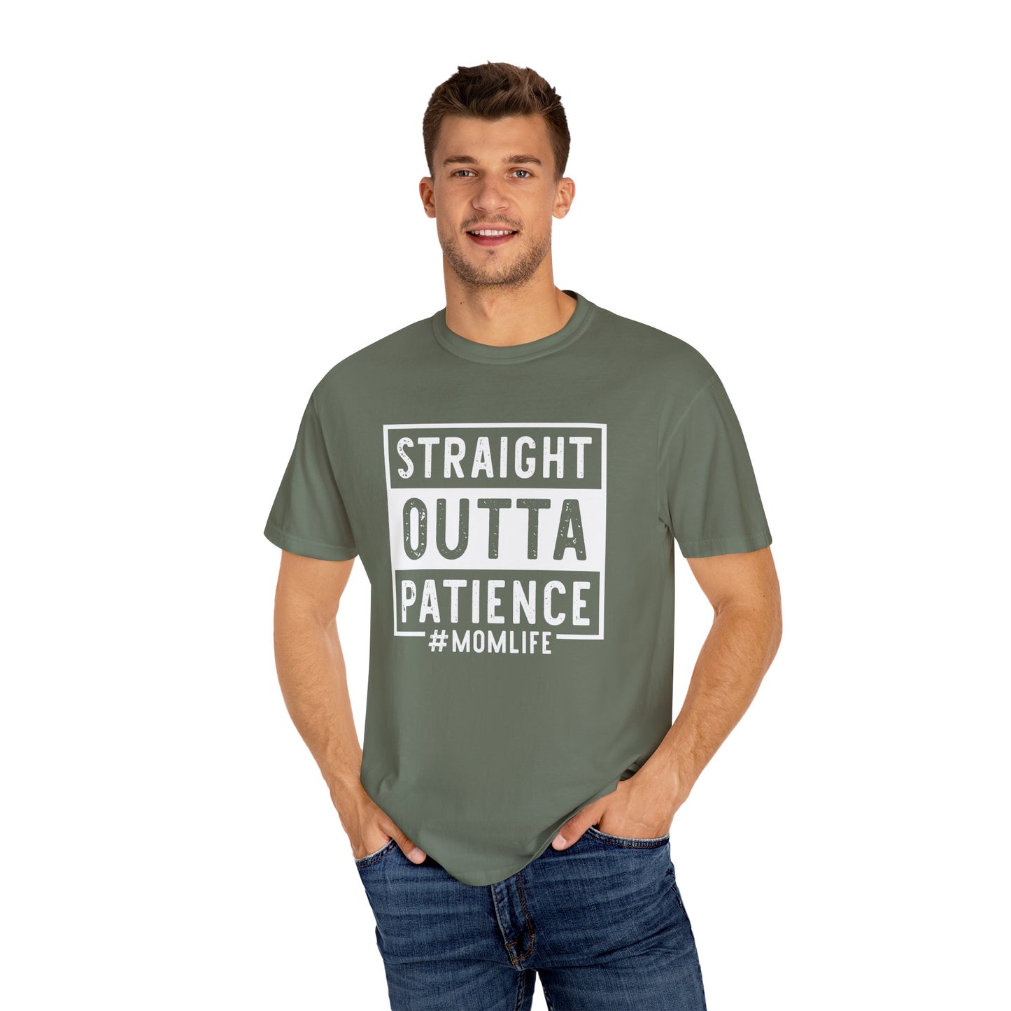 Straight outta patience mom life Unisex Garment-Dyed T-Shirt - Casual Vintage Style for Everyday Wear
