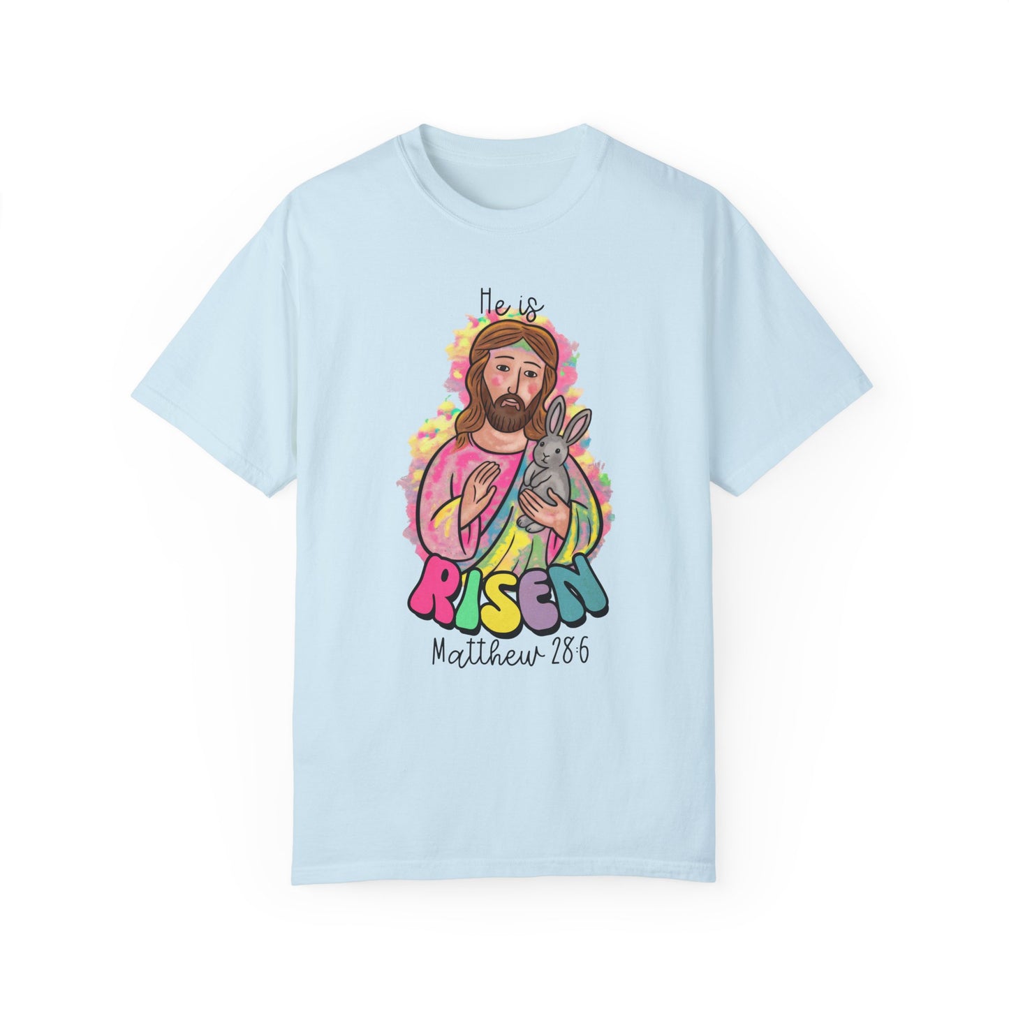 He is Risen Unisex Garment-Dyed T-Shirt - Casual Vintage Style for Everyday Wear