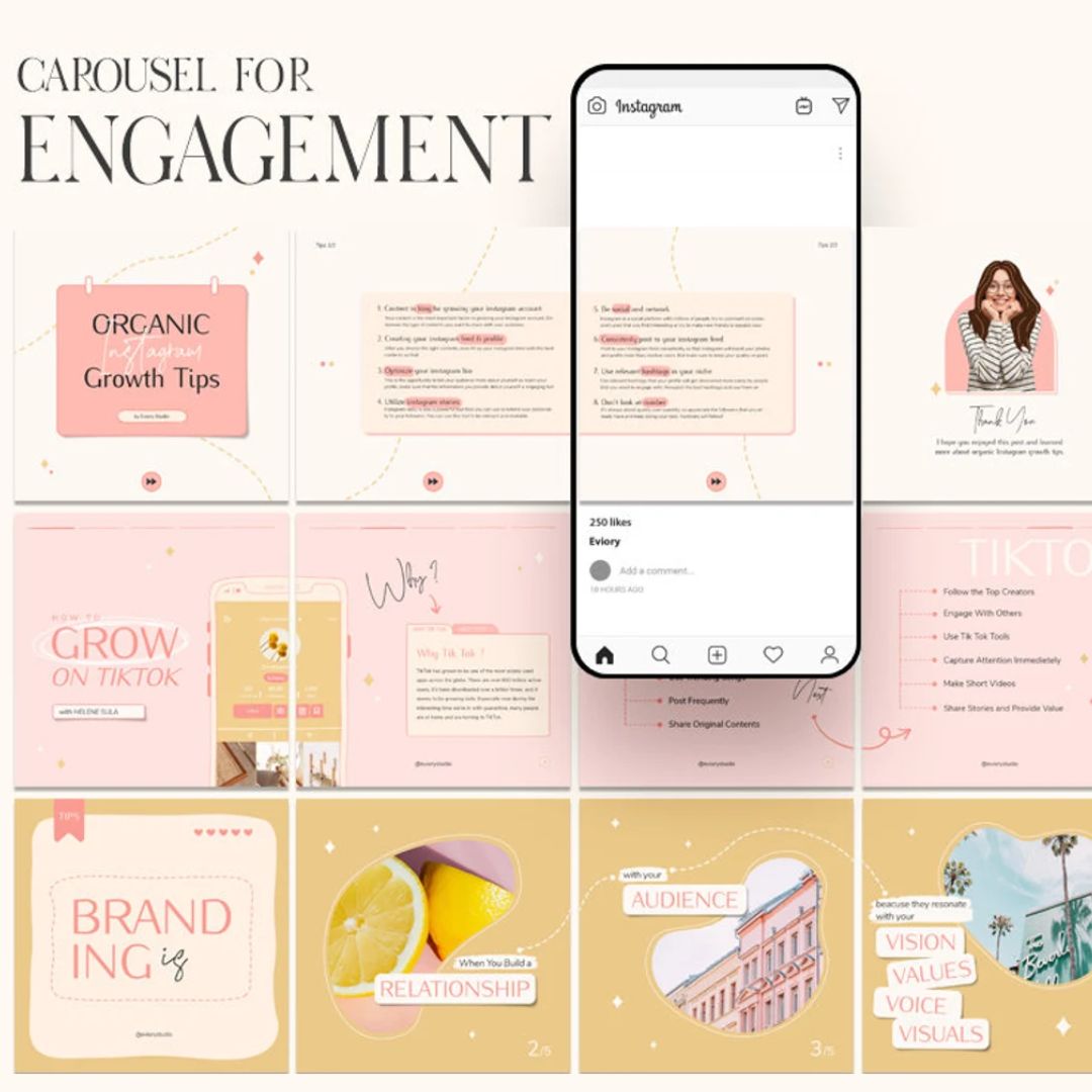 Instagram Posts Using This Colorful Engagement Brand Style Theme