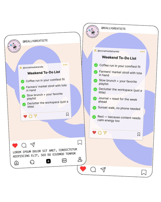 Weekend To Do List Social Media Instagram Reels Post Editable Canva Templates
