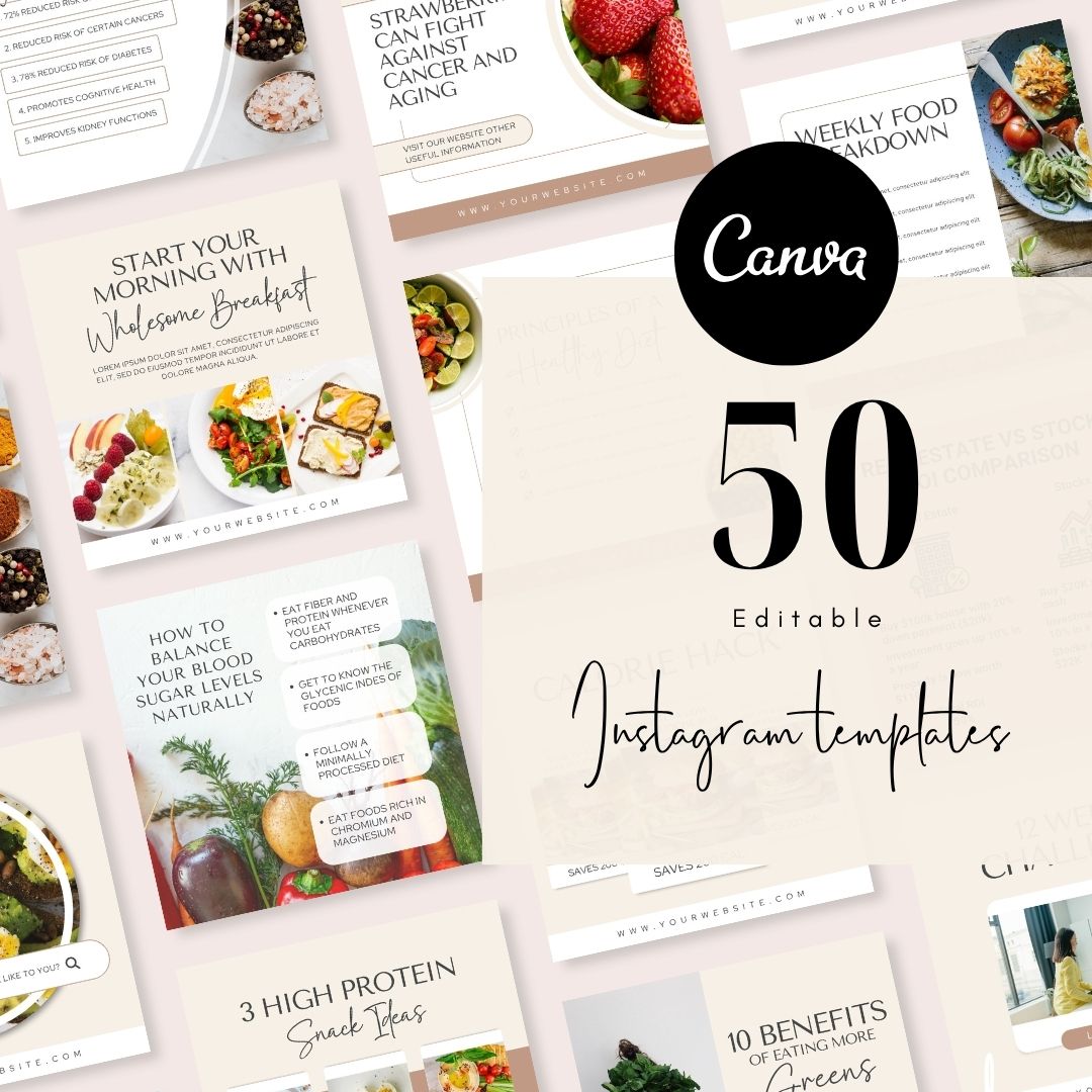 50 Nutrition Instagram Social Media Posts
