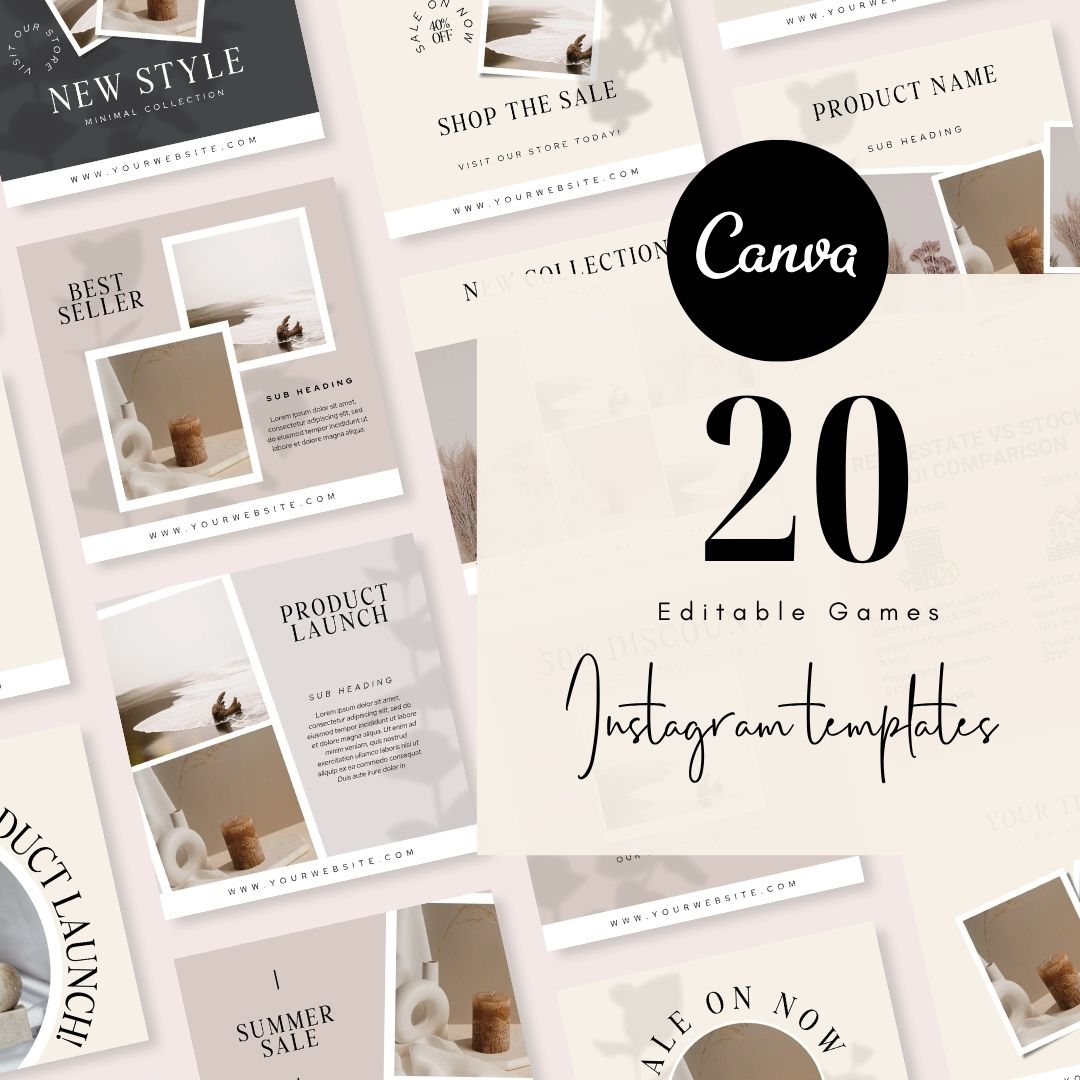 20 Digital Workbook Instagram Post Editable Canva Template