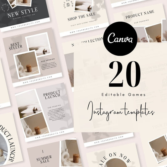 20 Digital Workbook Instagram Post Editable Canva Template