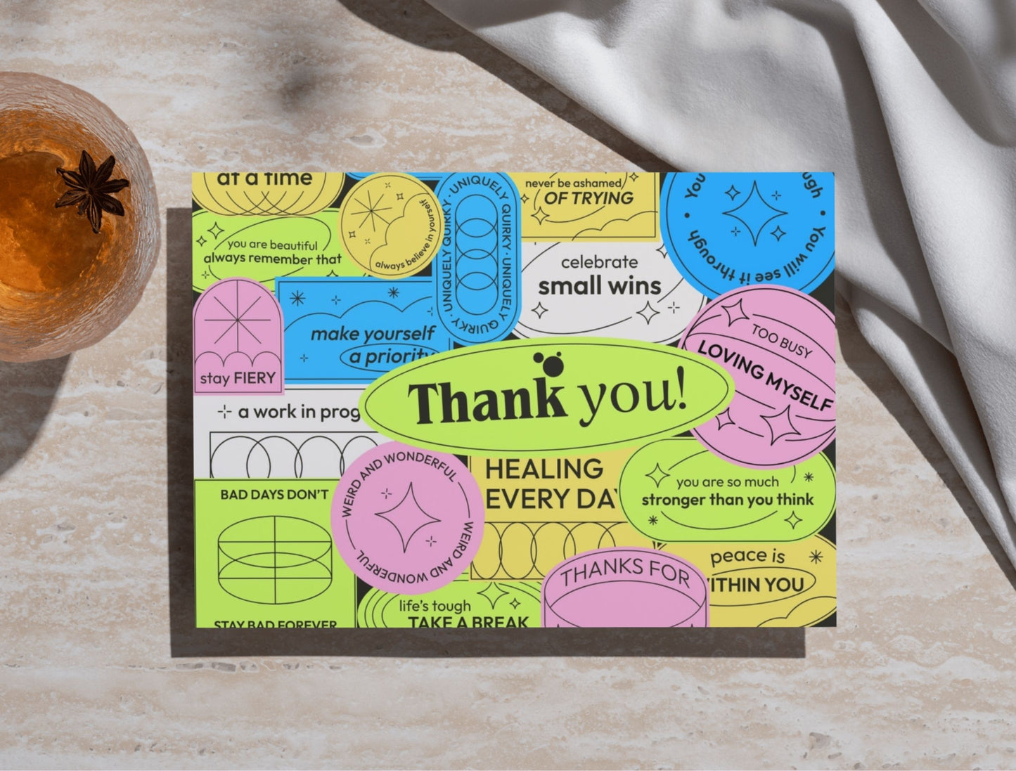 Small Business Printable Kit Canva Templates – Thank You Card, Loyalty Card, Gift Certificate, QR Code Payment Starry Theme