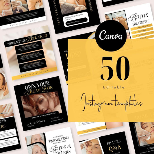 50 Black Gold Botox and Filler Instagram Posts