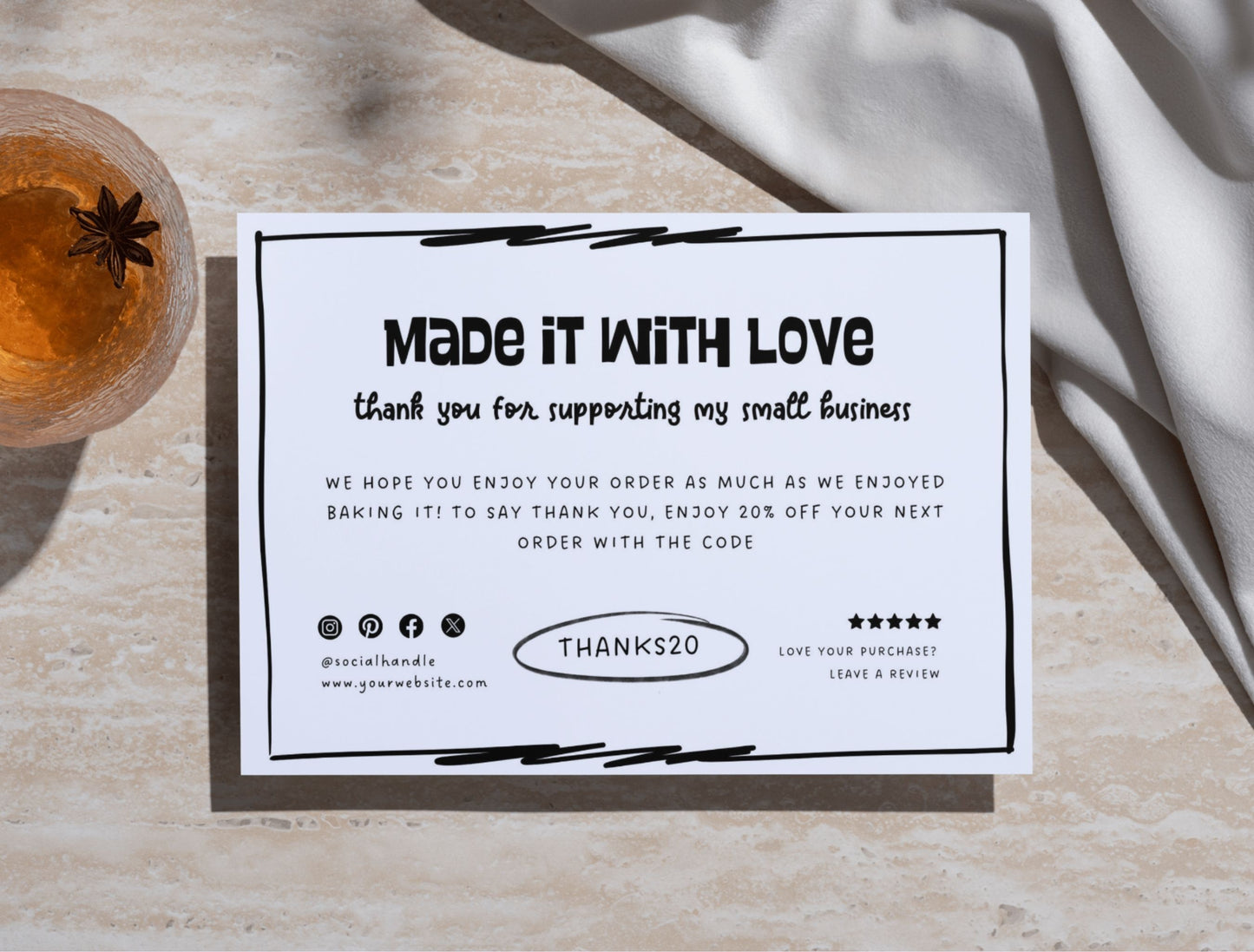 Small Business Printable Kit Canva Templates – Thank You Card, Loyalty Card, Gift Certificate, QR Code Payment toonbite Bakery Playful 2d Cafe Theme