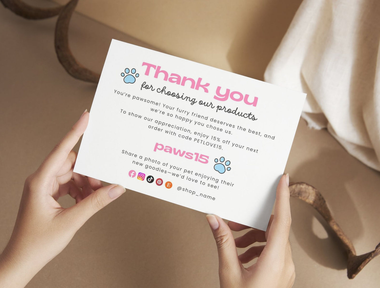 Pet Business Printable Canva Templates – Thank You & Loyalty Card, Door Hanger QR Code Fur Friends Light Blue Theme