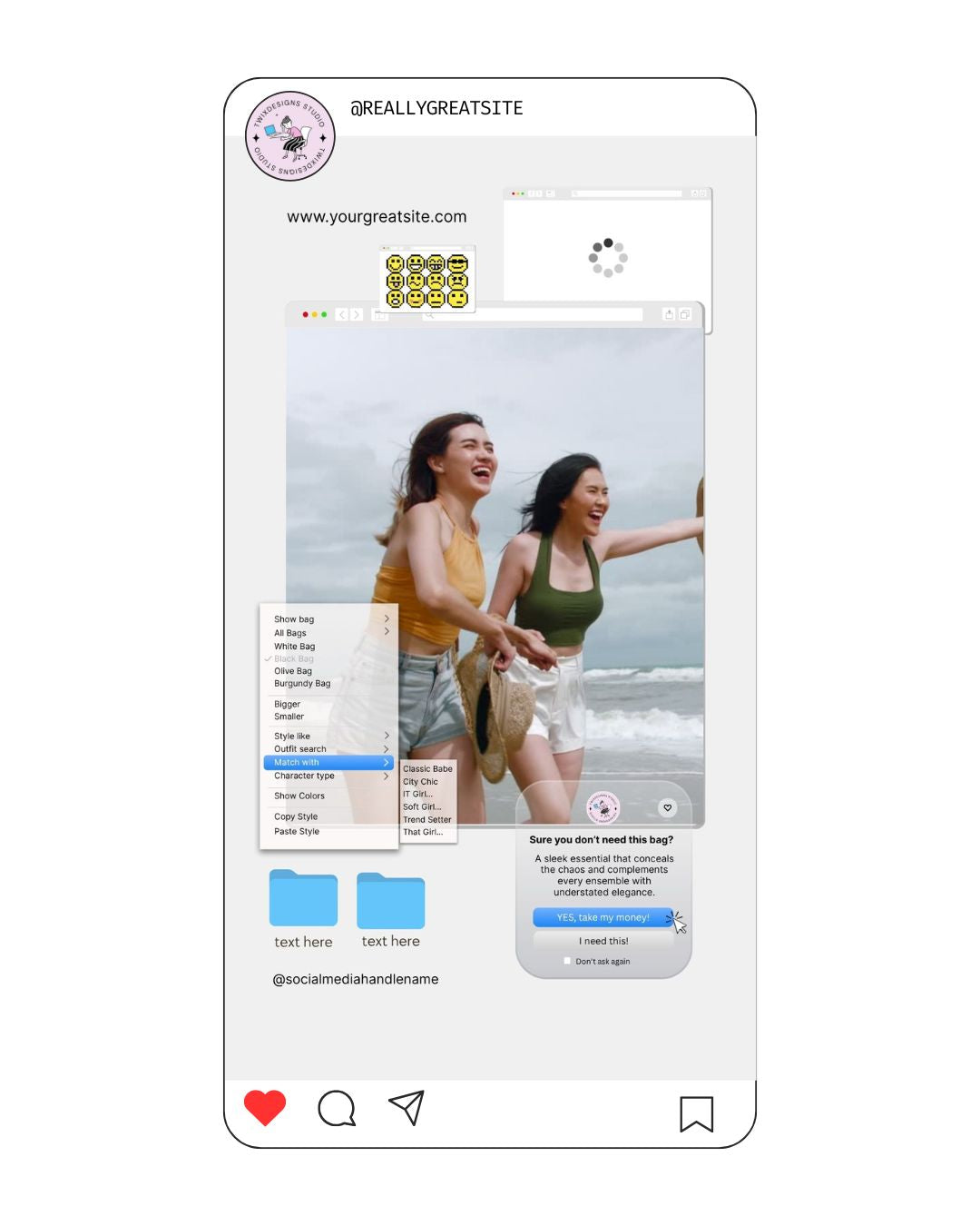 Window Screen Social Media Instagram Reels Post Editable Canva Templates