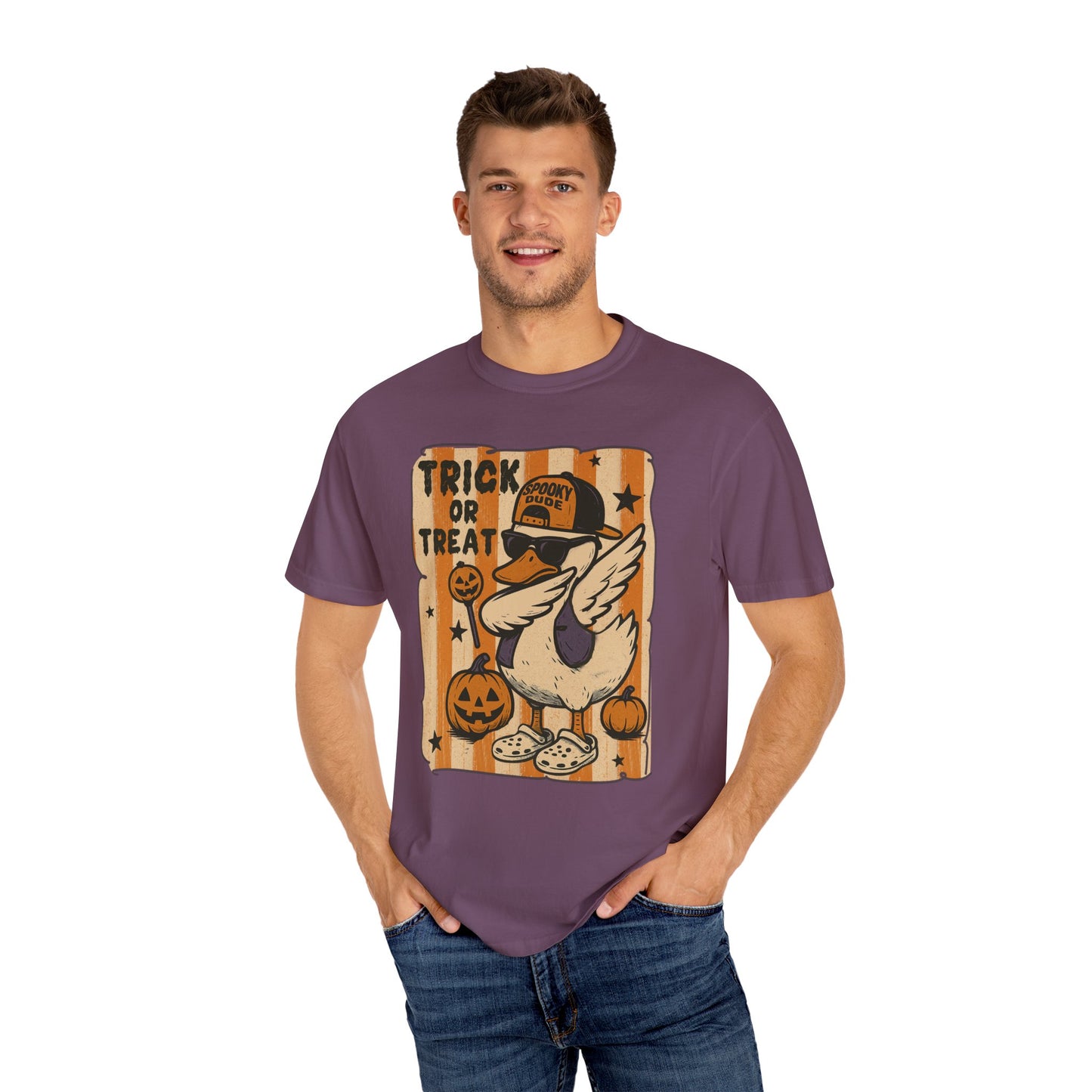 Trick or treat Halloween Unisex Garment-Dyed T-Shirt - Casual Vintage Style for Everyday Wear