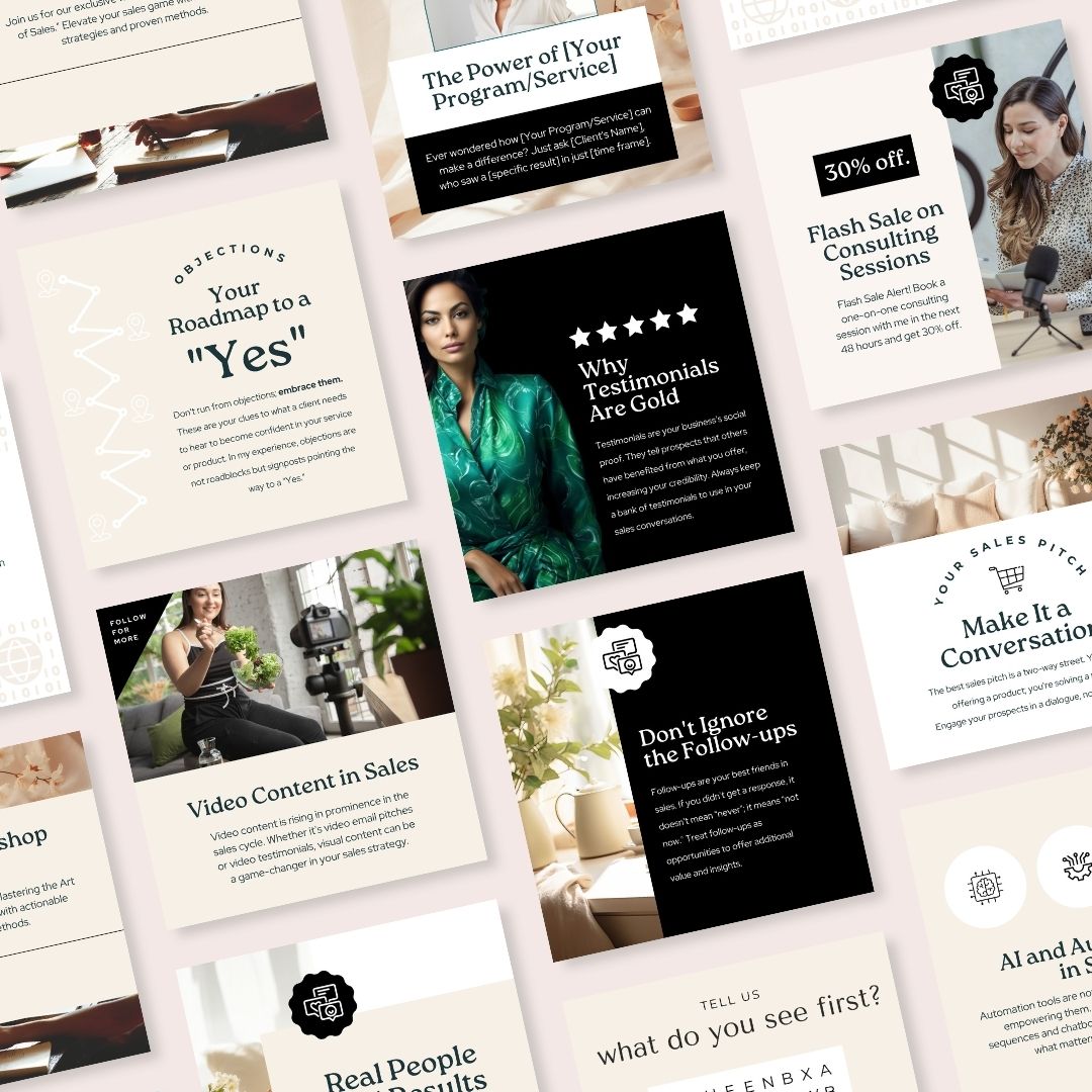 29 Sales Coach Instagram Post Editable Canva Template