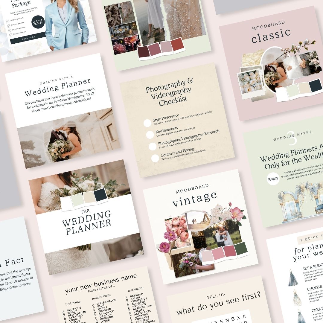 30 Wedding Planner Content Instagram Posts