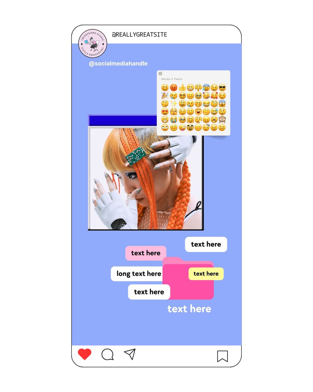 Smiley Screen Social Media Instagram Reels Post Editable Canva Templates