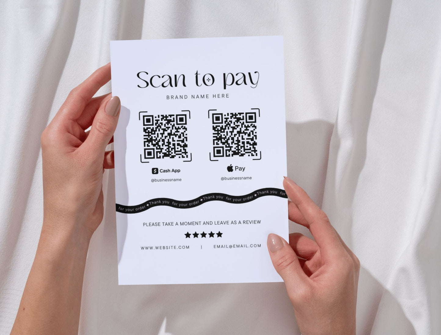 Small Business Printable Kit Canva Templates – Thank You Card, Loyalty Card, Gift Certificate, QR Code Payment Pinkvibe Theme