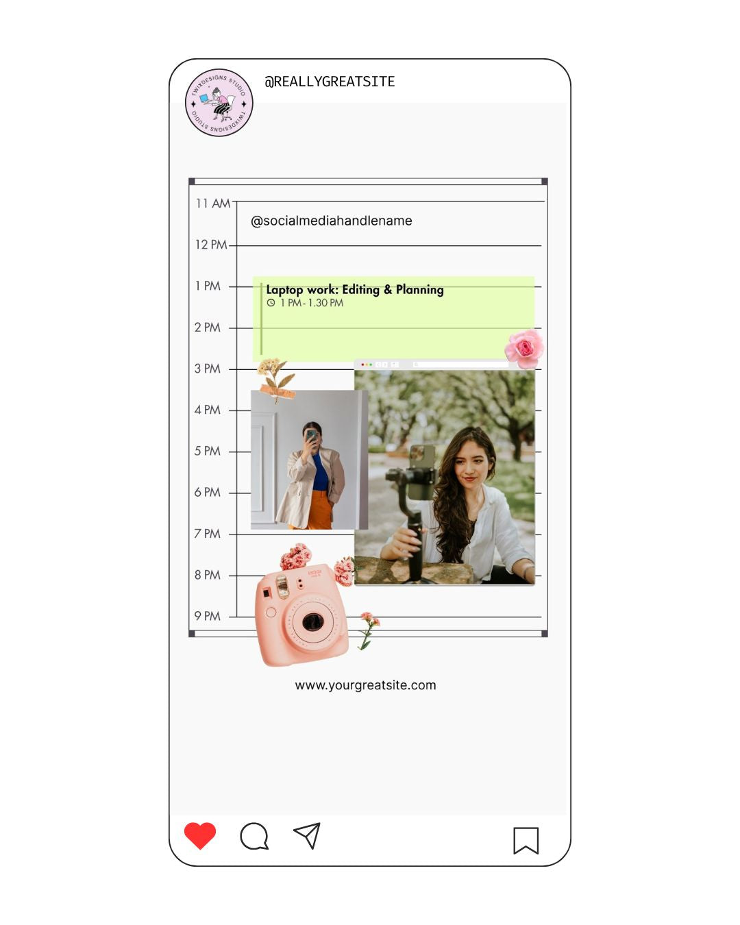 Plan Content Social Media Instagram Reels Post Editable Canva Template