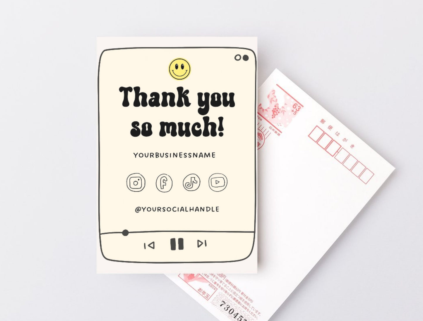 Small Business Printable Kit Canva Templates – Thank You Card, Loyalty Card, Gift Certificate, QR Code Payment Retroframe Theme