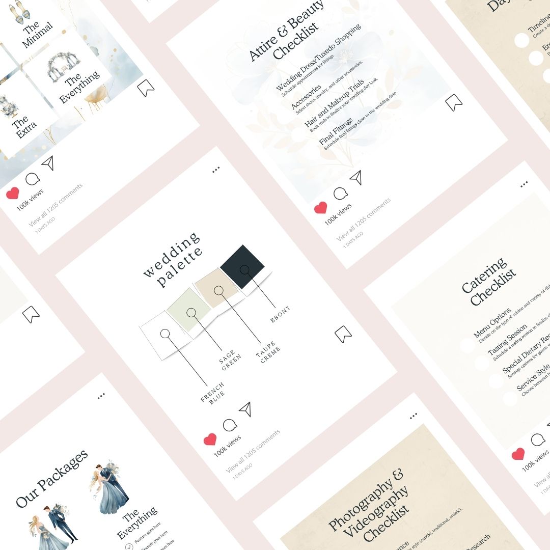 30 Wedding Planner Content Instagram Posts