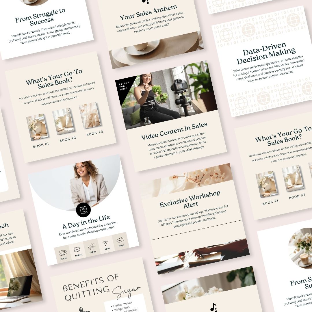29 Sales Coach Instagram Post Editable Canva Template