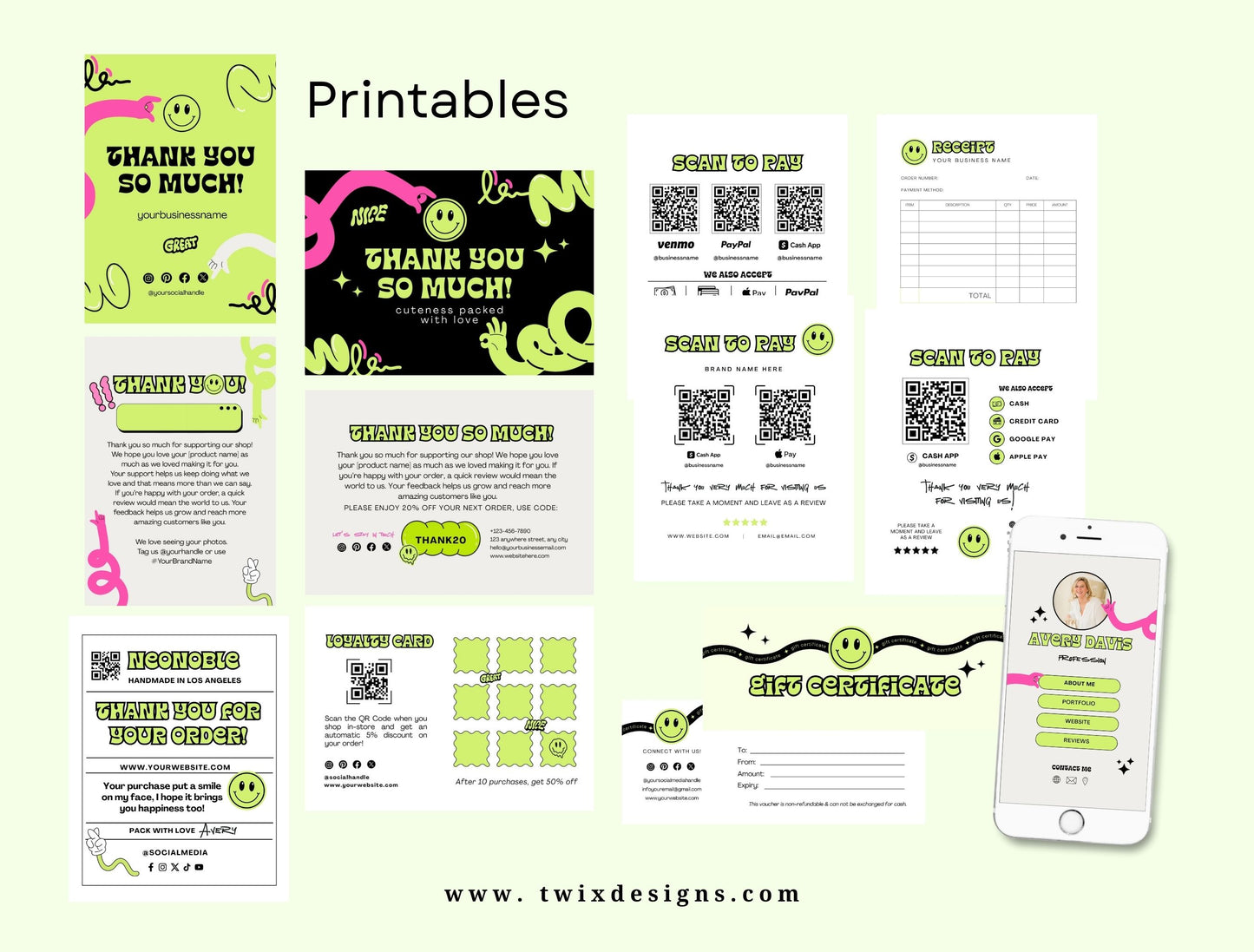 Branding Kit NeoNoble Canva Templates Product Fashion Coach Etsy Kit Black Green Theme