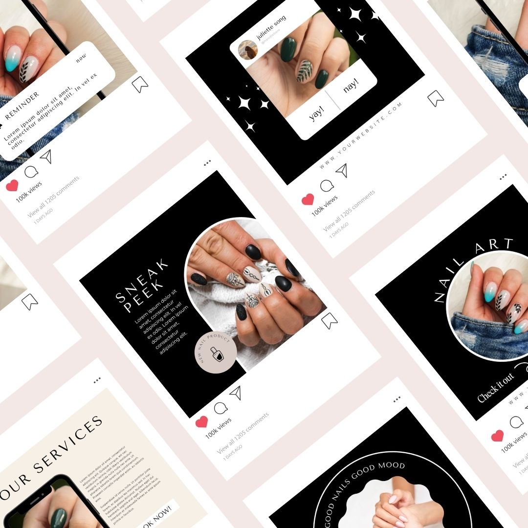 50 Nail Tech Instagram Social Media Posts