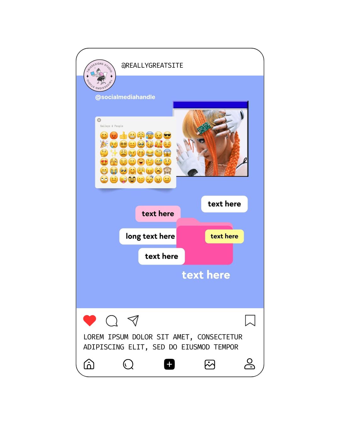 Smiley Screen Social Media Instagram Reels Post Editable Canva Templates
