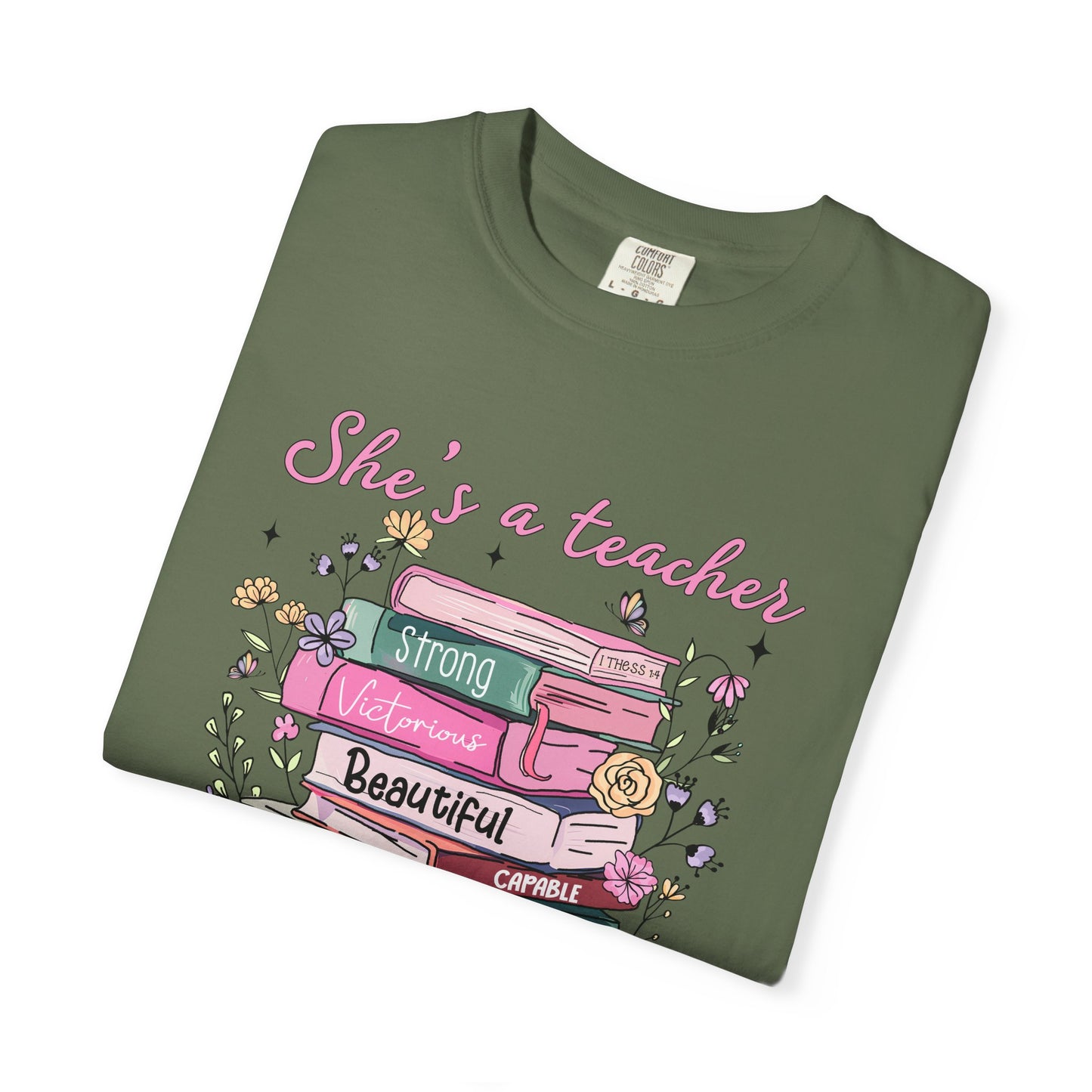 She's a teacher Unisex Garment-Dyed T-Shirt - Casual Vintage Style for Everyday Wear