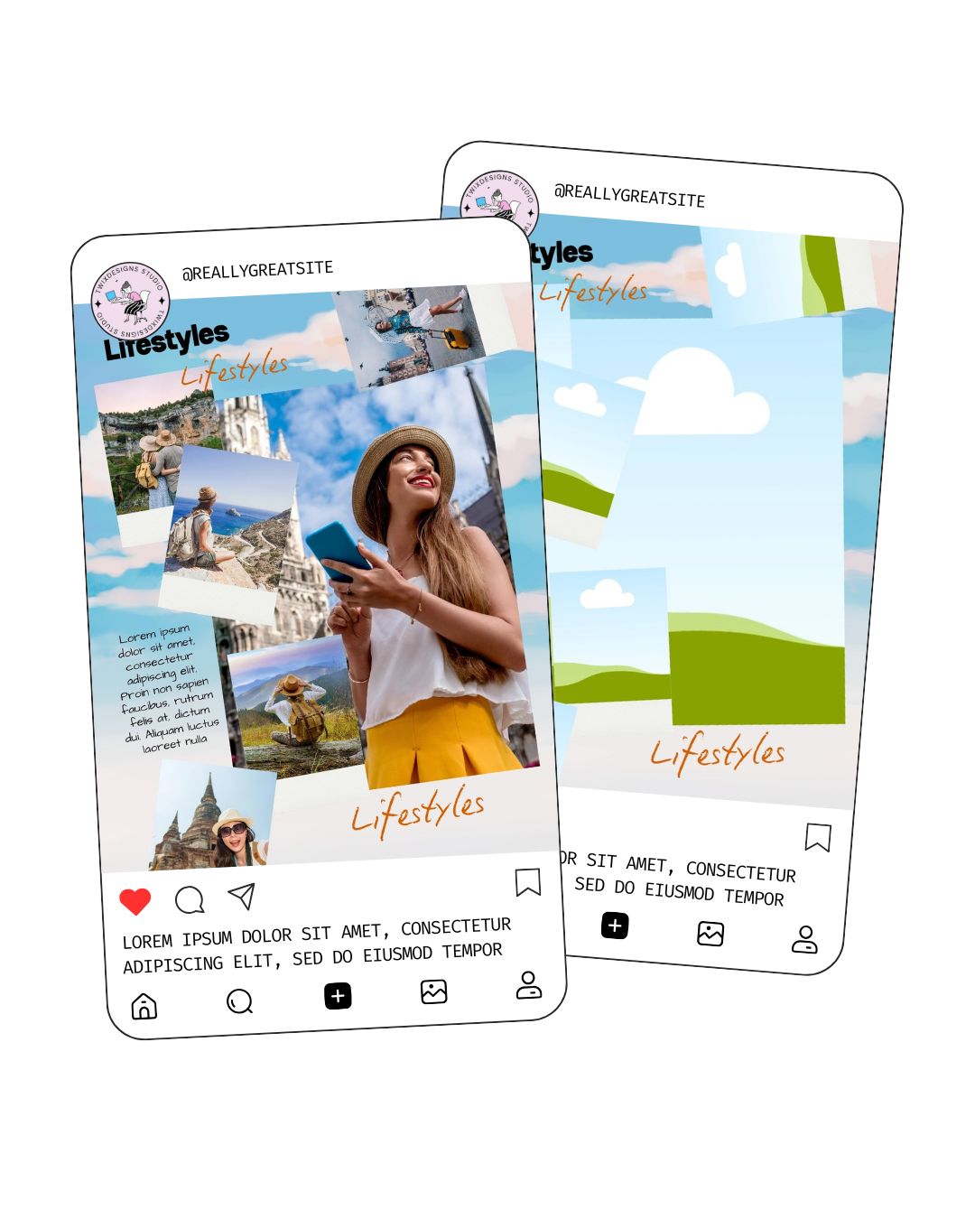 Daily Life Screen Social Media Instagram Reels Post Editable Canva Template
