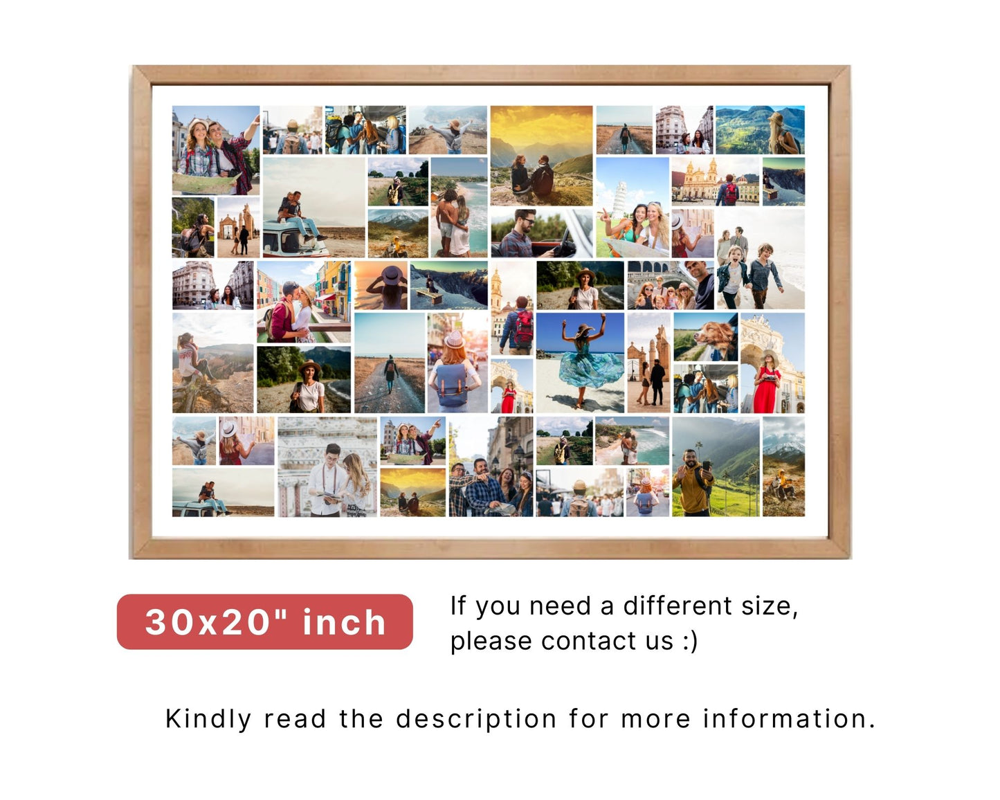 EDITABLE 50 Photo Collage, Landscape Welcome Sign, Poster Sign, Canva, DIGITAL