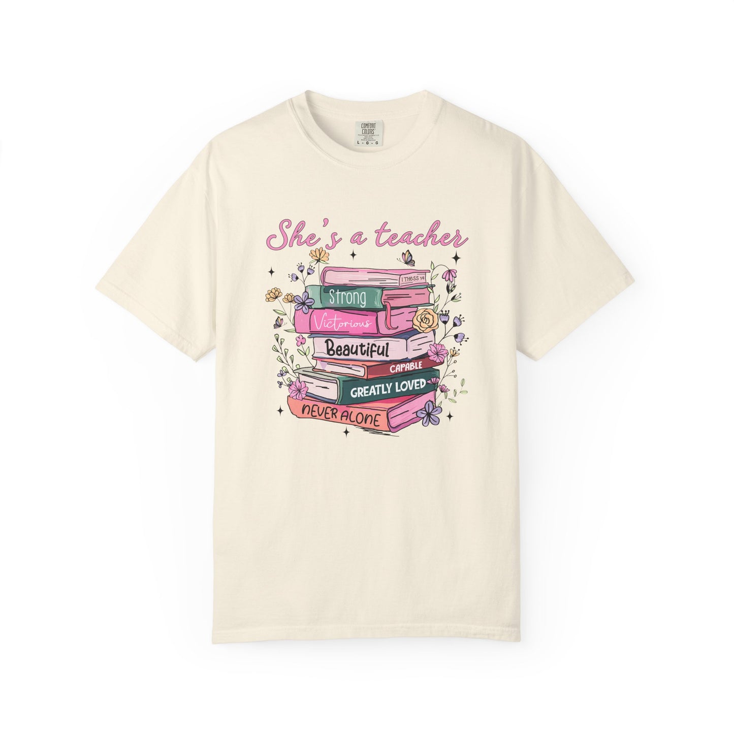 She's a teacher Unisex Garment-Dyed T-Shirt - Casual Vintage Style for Everyday Wear