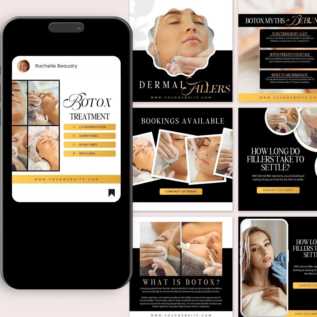 50 Black Gold Botox and Filler Instagram Posts