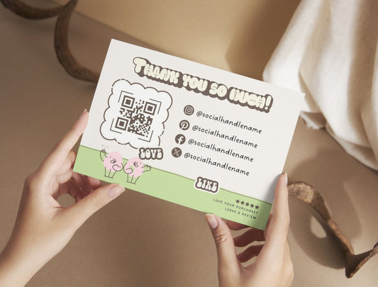 Small Business Printable Kit Canva Templates – Thank You Card, Loyalty Card, Gift Certificate, QR Code Payment Mochie Theme