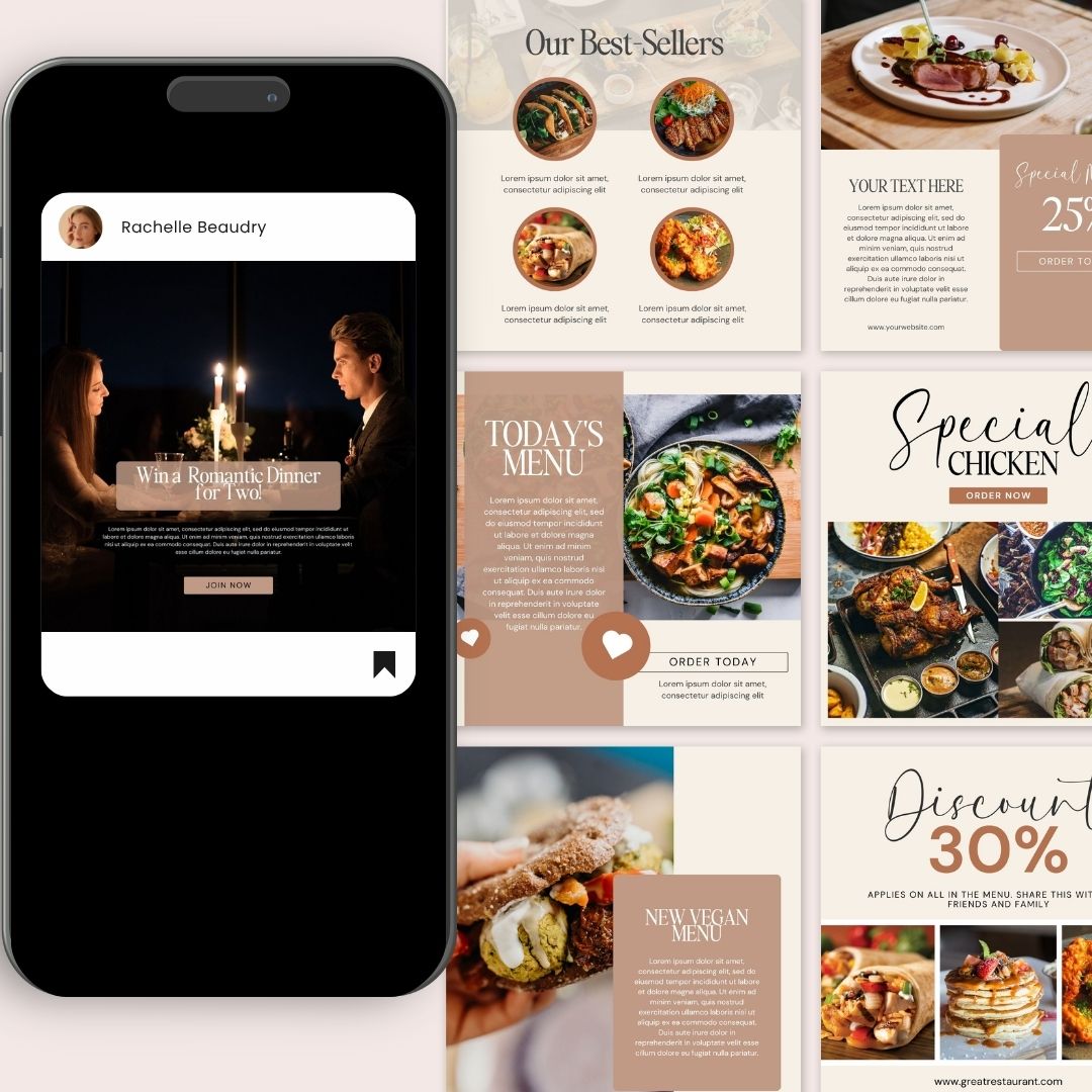 50 Food Service Beige Instagram Posts