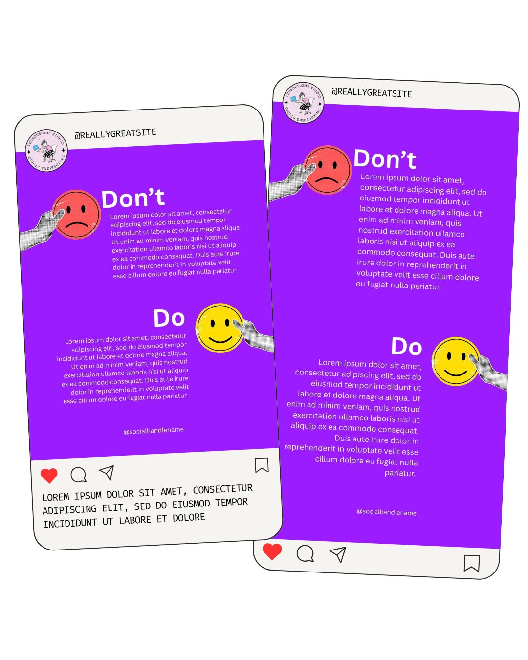 Do & Don't Smiley Social Media Instagram Reels Post Editable Canva Template