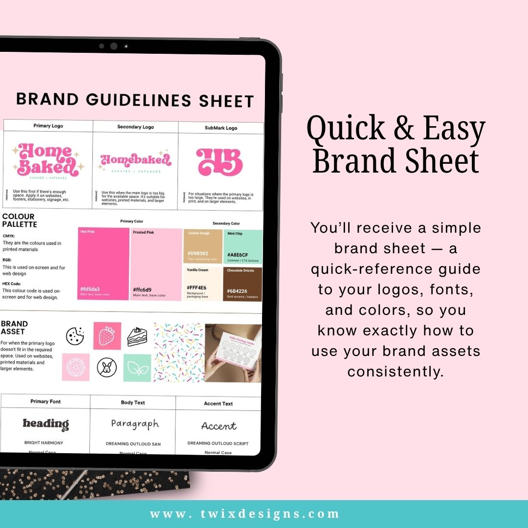 Branding Kit Pink Homemade Editable Canva Templates Business Cards Marketing Posts Sweet Pink Bakery Theme